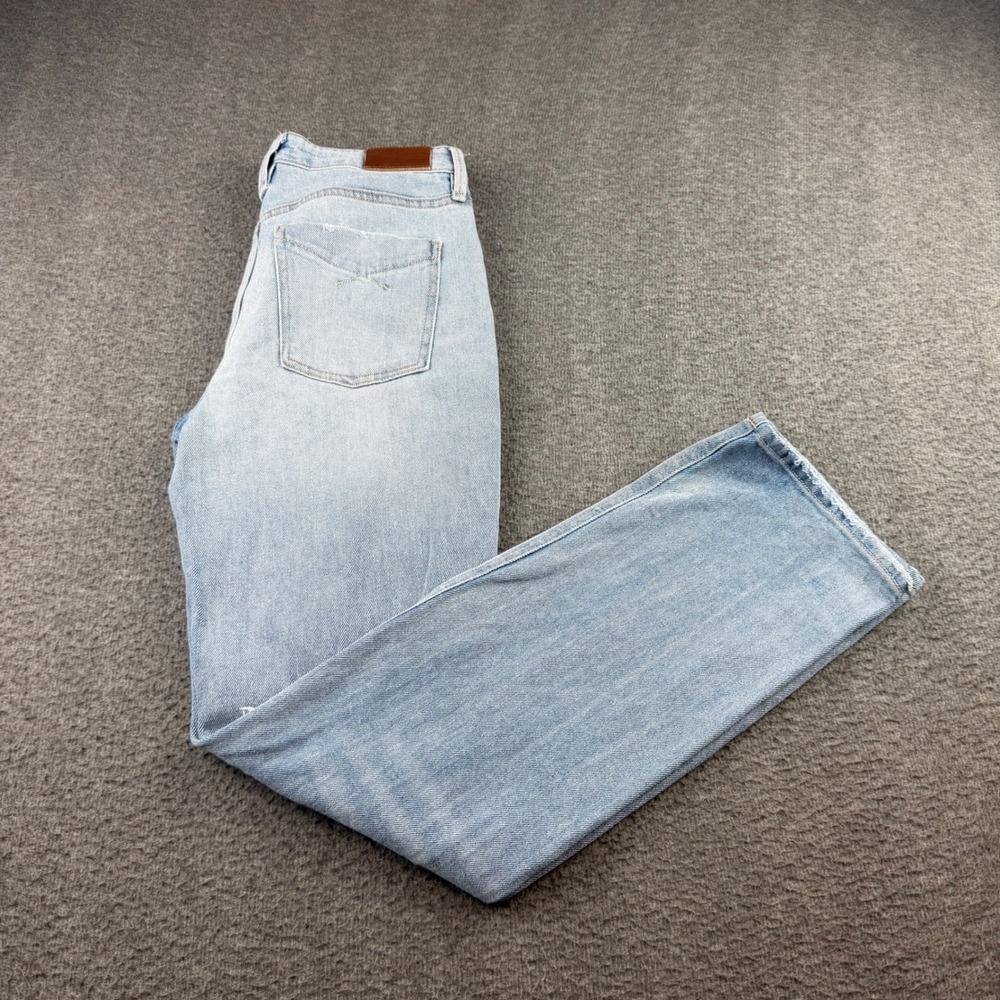 Unpublished Straight Leg Jeans Women's 27‎ Light Blue High Rise Faded Denim